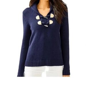 Lilly Pulitzer Navy and Gold Sweater
